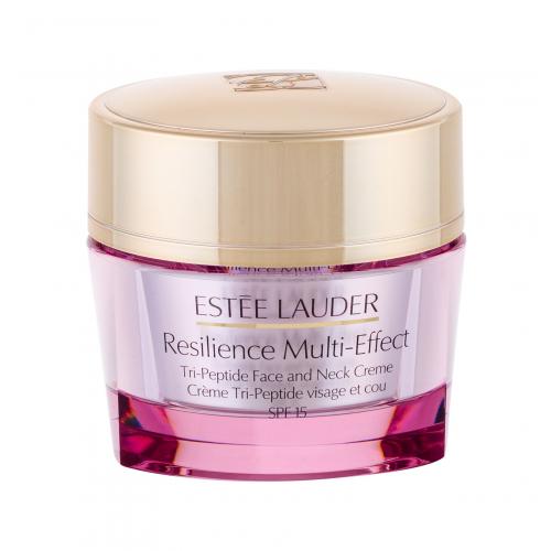 Estée Lauder Resilience Multi-Effect Tri-Peptide Face and Neck SPF15 50 ml hedvábný krém na obličej a dekolt pro smíšenou pleť pro ženy