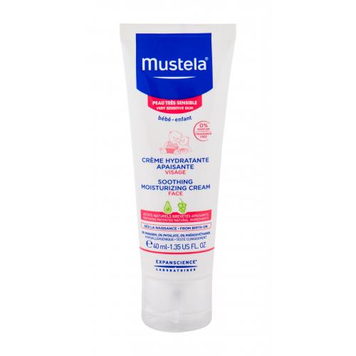 Mustela Bébé Soothing Moisturizing Face Cream 40 ml zklidňující a hydratační krém na obličej pro děti