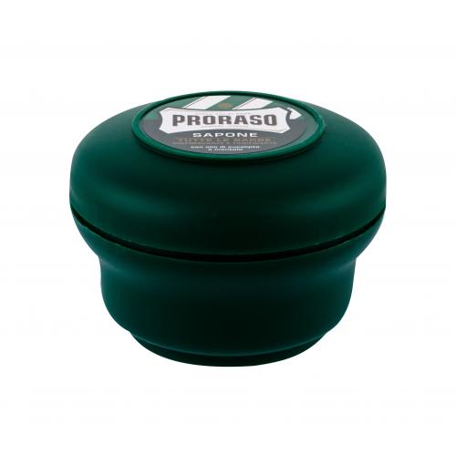 PRORASO Green Shaving Soap In A Jar 150 ml tuhé mýdlo na holení s mentolem a eukalyptem pro muže