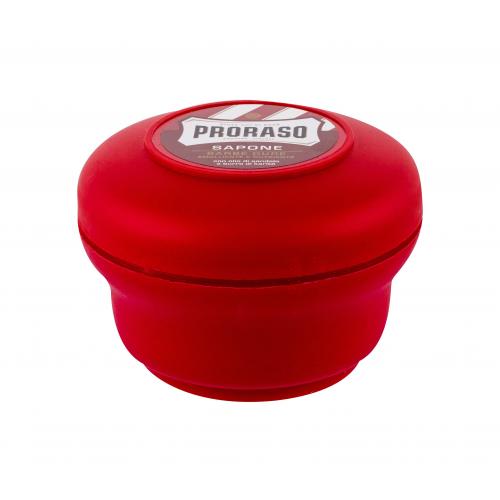 PRORASO Red Shaving Soap In A Jar 150 ml tuhé mýdlo na holení s vůní santalového dřeva pro muže