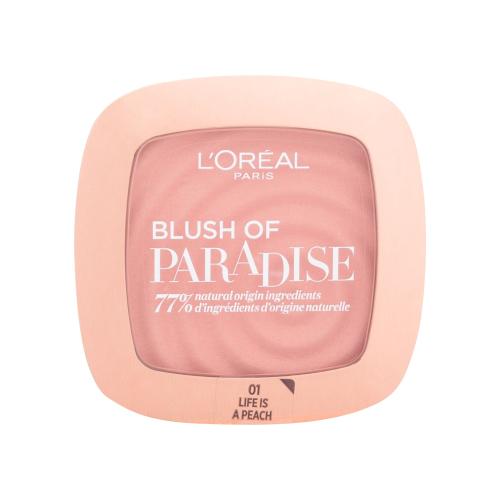 L'Oréal Paris Paradise Blush 9 ml tvářenka s barvou a vůní broskve pro ženy 01 Life Is Peach