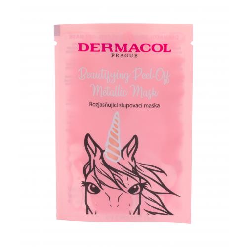 Dermacol Beautifying Peel-off Metallic Mask Brightening 15 ml rozjasňující slupovací maska pro ženy