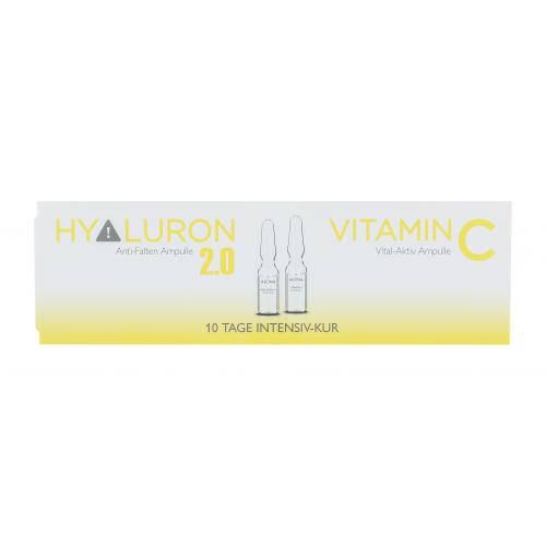 ALCINA Hyaluron 2.0 + Vitamin C Ampulle regenerační kúra pro zářivou pleť pro ženy regenerační kúra 5 x 1 ml + regenerační kúra Vitamin C 5 x 1 ml