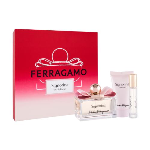 Salvatore Ferragamo Signorina dárková kazeta pro ženy parfémovaná voda 100 ml + tělové mléko 50 ml + parfémovaná voda 10 ml