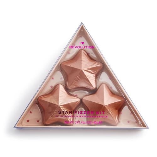 I Heart Revolution Star Bath Fizzer Kit dárková kazeta pro ženy koupelová bomba ve tvaru hvězdy 3 x 40 g Coconut