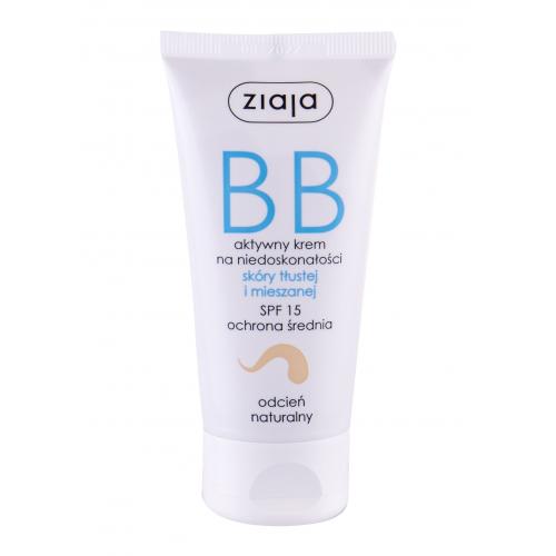 Ziaja BB Cream Oily and Mixed Skin SPF15 50 ml bb krém pro mastnou a smíšenou pleť pro ženy Natural