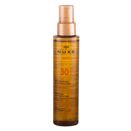 NUXE Sun Tanning Oil SPF30 150 ml voděodolný bronzující olej na tělo a obličej unisex