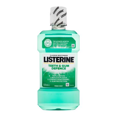 Listerine Teeth & Gum Defence Fresh Mint Mouthwash 500 ml ústní voda pro ochranu zubů a dásní unisex