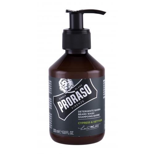 PRORASO Cypress & Vetyver Beard Wash 200 ml šampon na vousy s vůní cypřiše a vetiveru pro muže