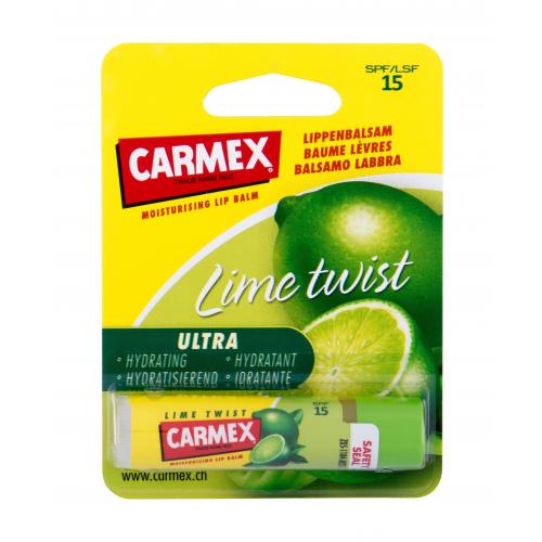 Carmex Ultra Moisturising Lip Balm Lime Twist SPF15 4,25 g ochranný balzám na rty s příchutí limetky pro ženy