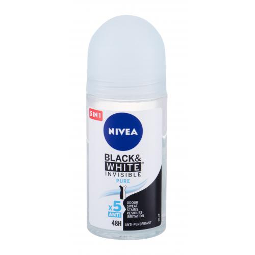 Nivea Black & White Invisible Pure 48h 50 ml antiperspirant roll-on pro ženy