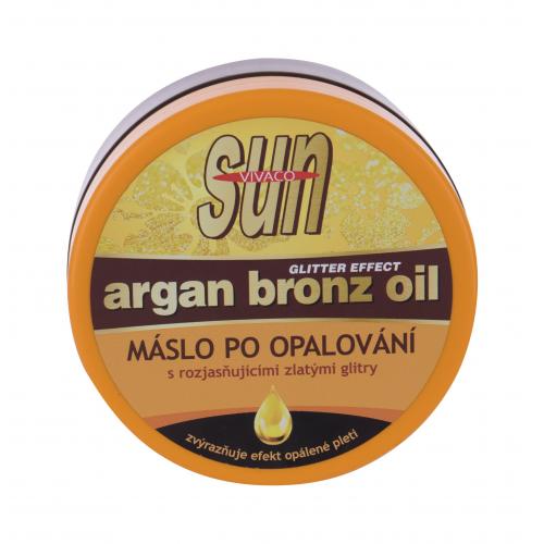 Vivaco Sun Argan Bronz Oil Glitter Aftersun Butter 200 ml poopalovací máslo s arganovým olejem a třpytkami unisex