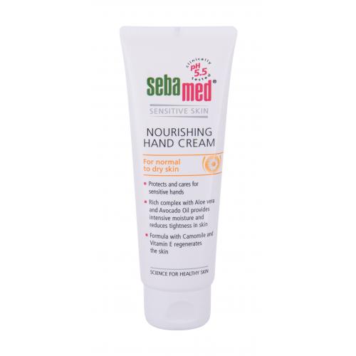SebaMed Sensitive Skin Nourishing 75 ml vyživující krém na ruce s normální a suchou pokožkou pro ženy