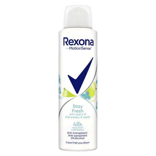 Rexona MotionSense Stay Fresh Blue Poppy & Apple 150 ml antiperspirant deospray pro ženy