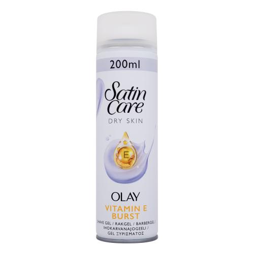 Gillette Satin Care Olay Vitamin E Burst Shave Gel 200 ml gel na holení pro suchou pokožku pro ženy