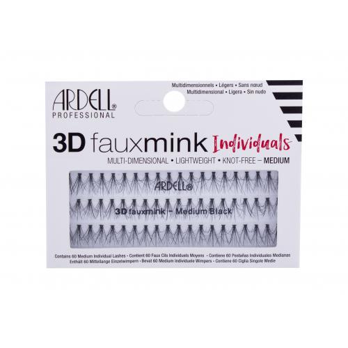 Ardell 3D Faux Mink Individuals Medium 60 ks trsové umělé řasy pro ženy Black