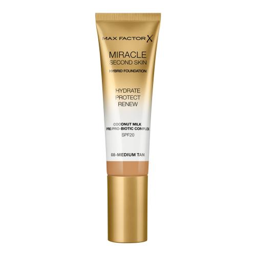 Max Factor Miracle Second Skin SPF20 30 ml hydratační make-up pro ženy 08 Medium Tan
