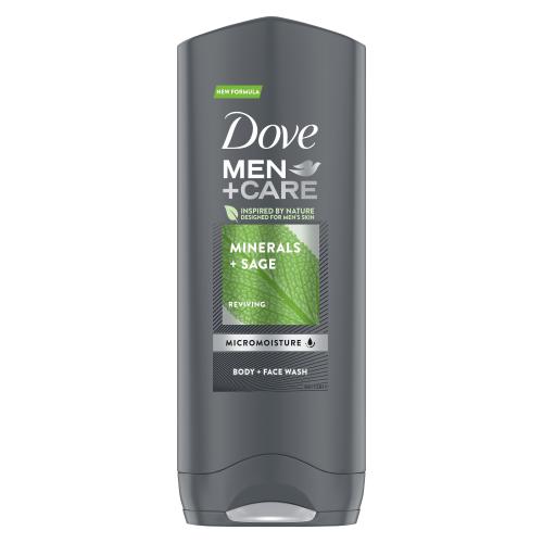 Dove Men + Care Minerals + Sage 250 ml sprchový gel na obličej a tělo 2v1 pro muže