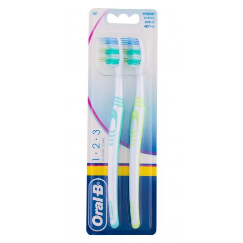 Oral-B 1-2-3 Classic Medium 2 ks klasický zubní kartáček unisex