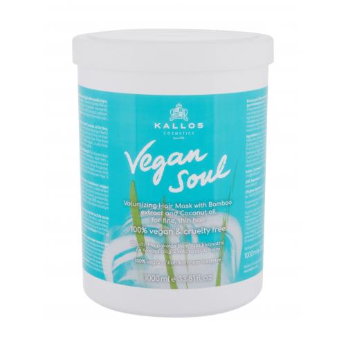 Kallos Cosmetics Vegan Soul Volumizing 1000 ml maska pro zvětšení objemu jemných vlasů pro ženy