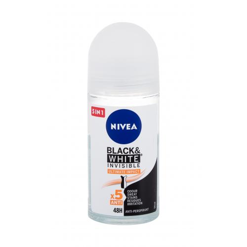 Nivea Black & White Invisible Ultimate Impact 48H 50 ml antiperspirant roll-on pro ženy