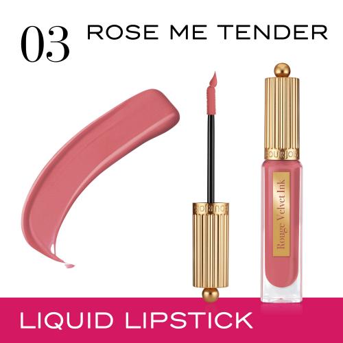 Bourjois Rouge Velvet Ink tekutá rtěnka s matným efektem odstín 03 Rose Me Tender 3.5 ml