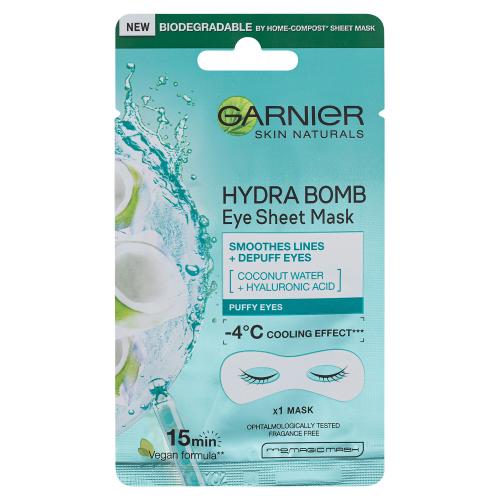 Garnier Skin Naturals Moisture+ Smoothness 1 ks hydratační pleťová maska na oční okolí pro ženy