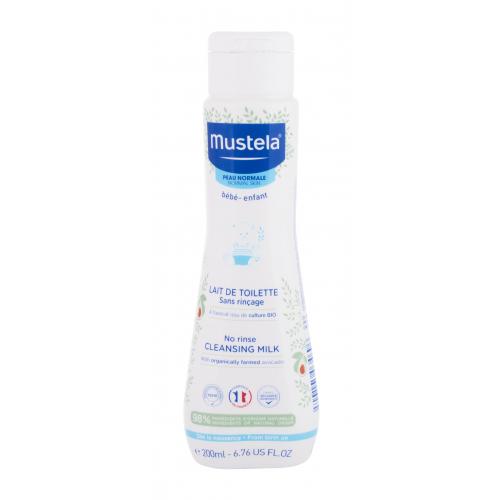 Mustela Bébé No Rinse Cleansing Milk 200 ml čisticí tělové mléko pro dětskou pokožku od narození pro děti