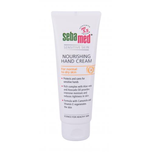 SebaMed Sensitive Skin Nourishing 75 ml krém na ruce pro ženy poškozená krabička
