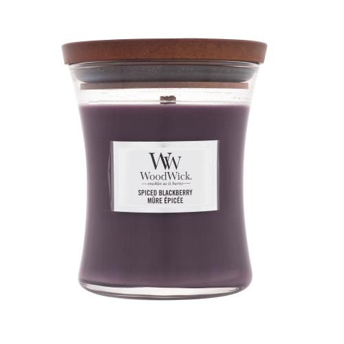 Woodwick Spiced Blackberry vonná svíčka s dřevěným knotem 275 g