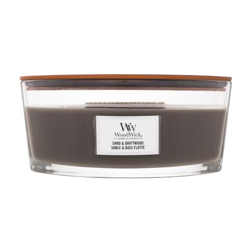 Woodwick Sand & Driftwood vonná svíčka s dřevěným knotem (hearthwick) 453 g
