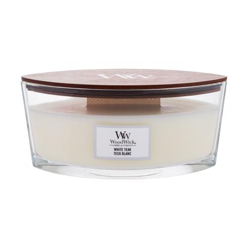 Woodwick White Teak vonná svíčka s dřevěným knotem (hearthwick) 453.6 g