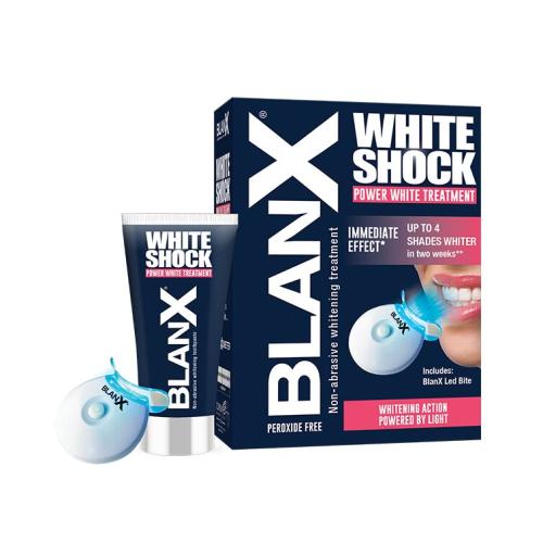 BlanX White Shock Power White Treatment bělicí zubní pasta s led aktivátorem unisex zubní pasta 50 ml + LED aktivátor