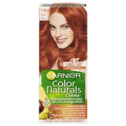 Garnier Color Naturals Créme 40 ml permanentní zářivá barva na vlasy pro ženy 7,40+ Copper Passion