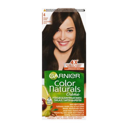 Garnier Color Naturals Créme 40 ml permanentní zářivá barva na vlasy pro ženy 4 Natural Brown