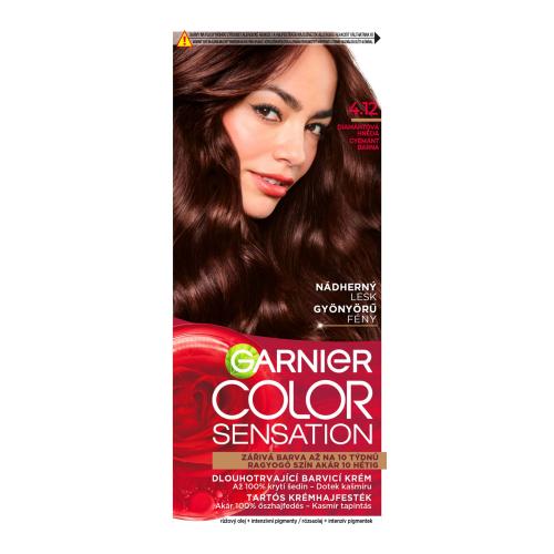 Garnier Color Sensation 40 ml permanentní barva na vlasy pro ženy 4,12 Shimmering Brown