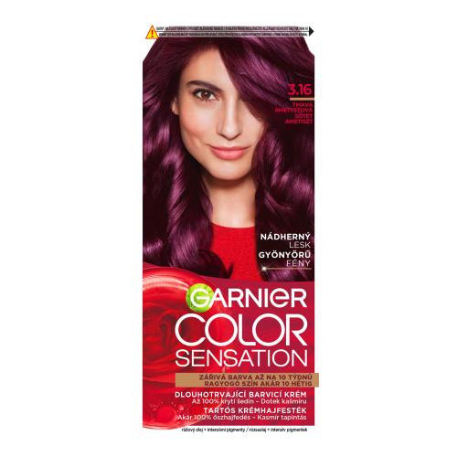 Garnier Color Sensation 40 ml permanentní barva na vlasy pro ženy 3,16 Deep Amethyste