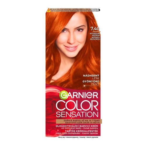 Garnier Color Sensation 40 ml permanentní barva na vlasy pro ženy 7,40 Intense Amber
