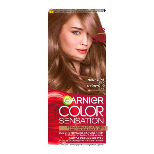 Garnier Color Sensation 40 ml permanentní barva na vlasy pro ženy 7,12 Dark Roseblonde