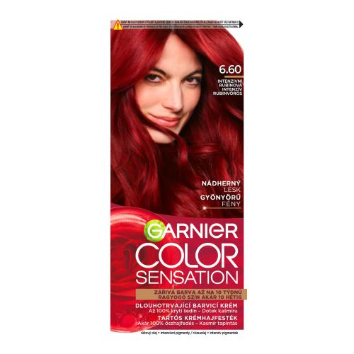 Garnier Color Sensation 40 ml permanentní barva na vlasy pro ženy 6,60 Intense Ruby