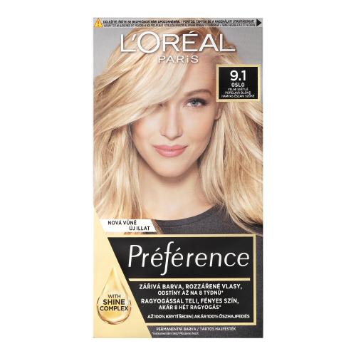 L'Oréal Paris Préférence 60 ml permanentní barva na vlasy pro ženy 9.1 Oslo