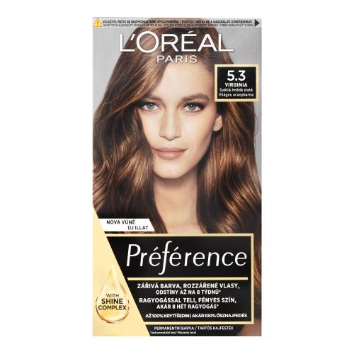 L'Oréal Paris Préférence 60 ml permanentní barva na vlasy pro ženy 5.3 Virginia