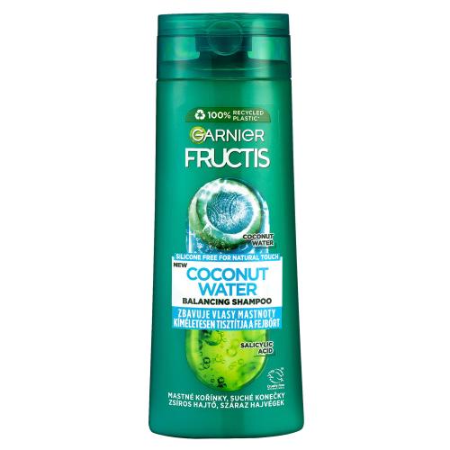 Garnier Fructis Coconut Water 250 ml posilující šampon pro mastné vlasy pro ženy