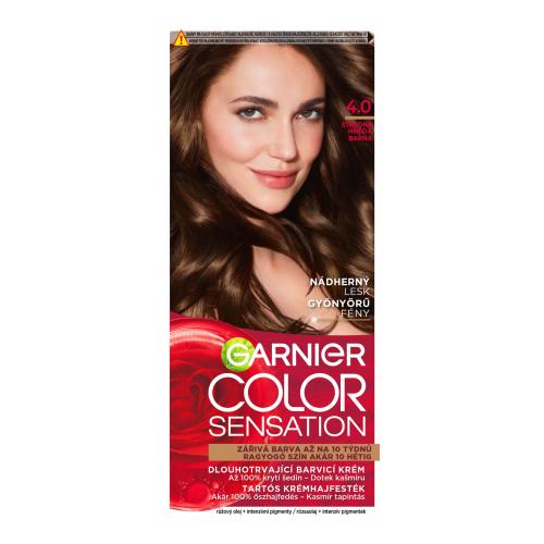 Garnier Color Sensation 40 ml permanentní barva na vlasy pro ženy 4,0 Deep Brown