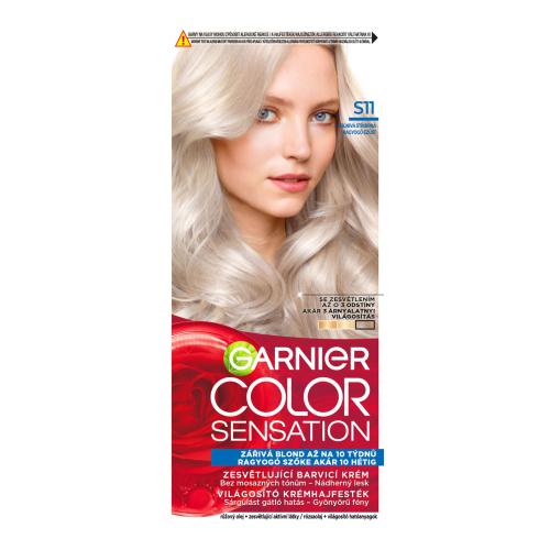 Garnier Color Sensation permanentní barva na vlasy S11 oslnivá stříbrná, 60+40+10ml