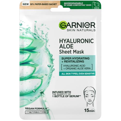 Garnier Skin Naturals Hyaluronic Aloe Serum Tissue Mask 1 ks hydratační a vyživující plátýnková maska pro ženy