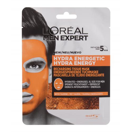 L'Oréal Paris Men Expert Hydra Energetic 1 ks hydratační a energizující plátýnková maska pro muže
