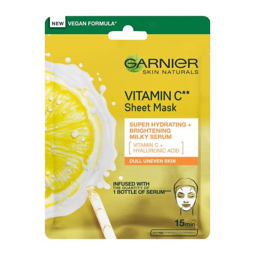 Garnier Skin Naturals Vitamin C Sheet Mask 1 ks hydratační a rozjasňující plátýnková maska pro ženy