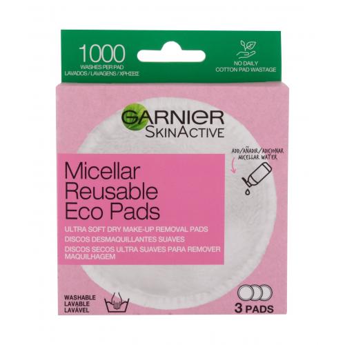 Garnier Skin Naturals Micellar Reusable Eco Pads 3 ks pratelné odličovací tamponky pro ženy