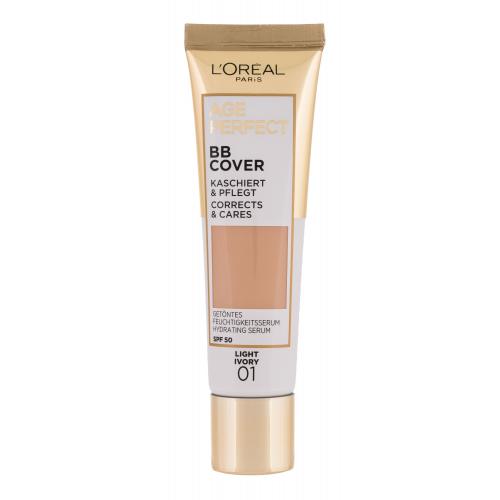 L'Oréal Paris Age Perfect BB Cover 30 ml hydratační a krycí bb krém pro ženy 01 Light Ivory